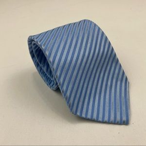 XMI Platinum Baby Blue Diagonally Striped All Silk Tie